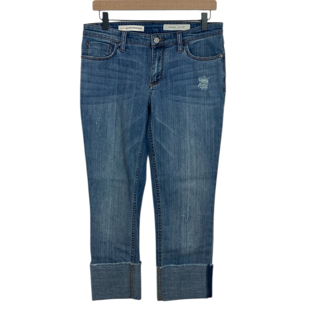 Pilcro Hyphen Distressed Cuffed Crop Jean, Size 27